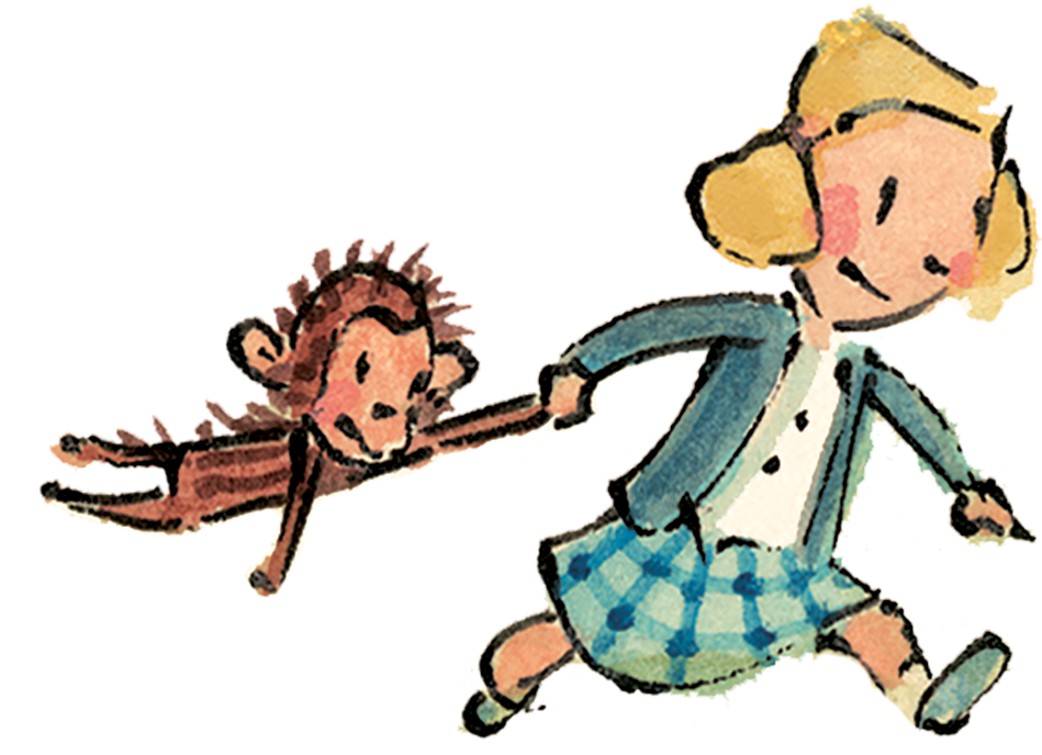 Janeandmonkey - Cartoon Clipart (995x750), Png Download