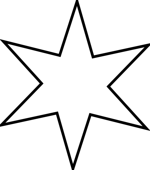 Star Image Black And White Clipart (522x593), Png Download