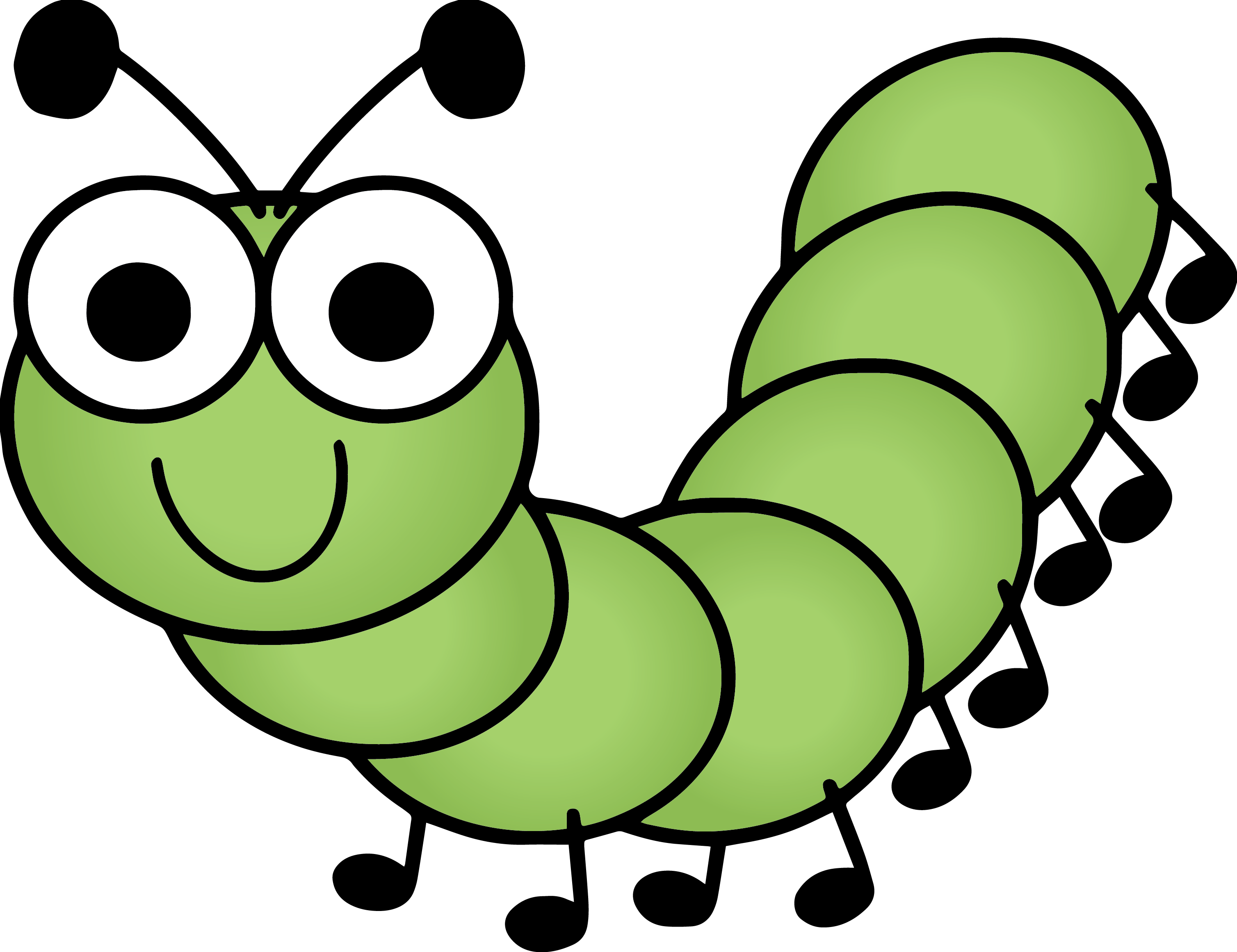 Clipart Caterpillar Transparent & Png Clipart Free - Caterpillar Clipart Png (3016x2322), Png Download