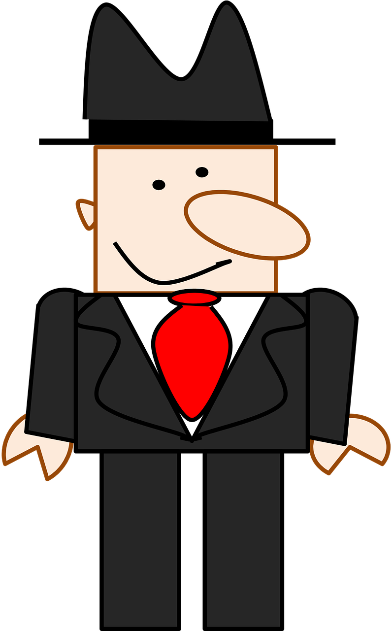 Black Cartoon Happy Face Free Photo - Cartoon Rich Man Drawing Clipart (828x1280), Png Download