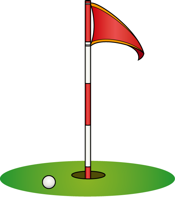 Flags Clipart Golf Ball - Golf Ball In Hole Clipart - Png Download (561x633), Png Download