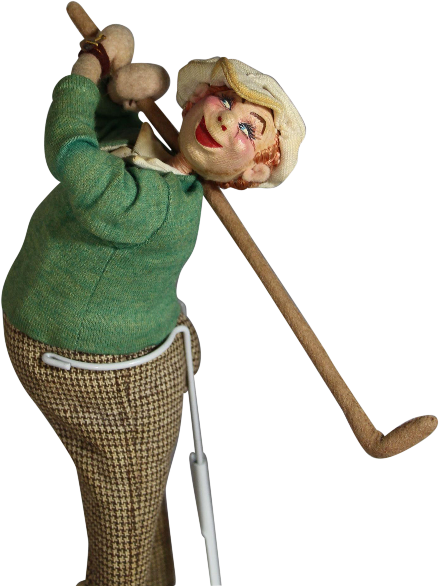 Vintage Klumpe Roldan Cloth Doll Golfer - Pitch And Putt Clipart (1410x1880), Png Download