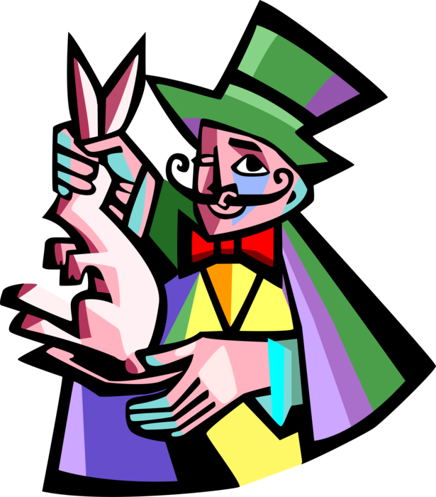 Vector Illustration Of Magician Pulls Rabbit Out Of - Vector Graphics Clipart (615x700), Png Download
