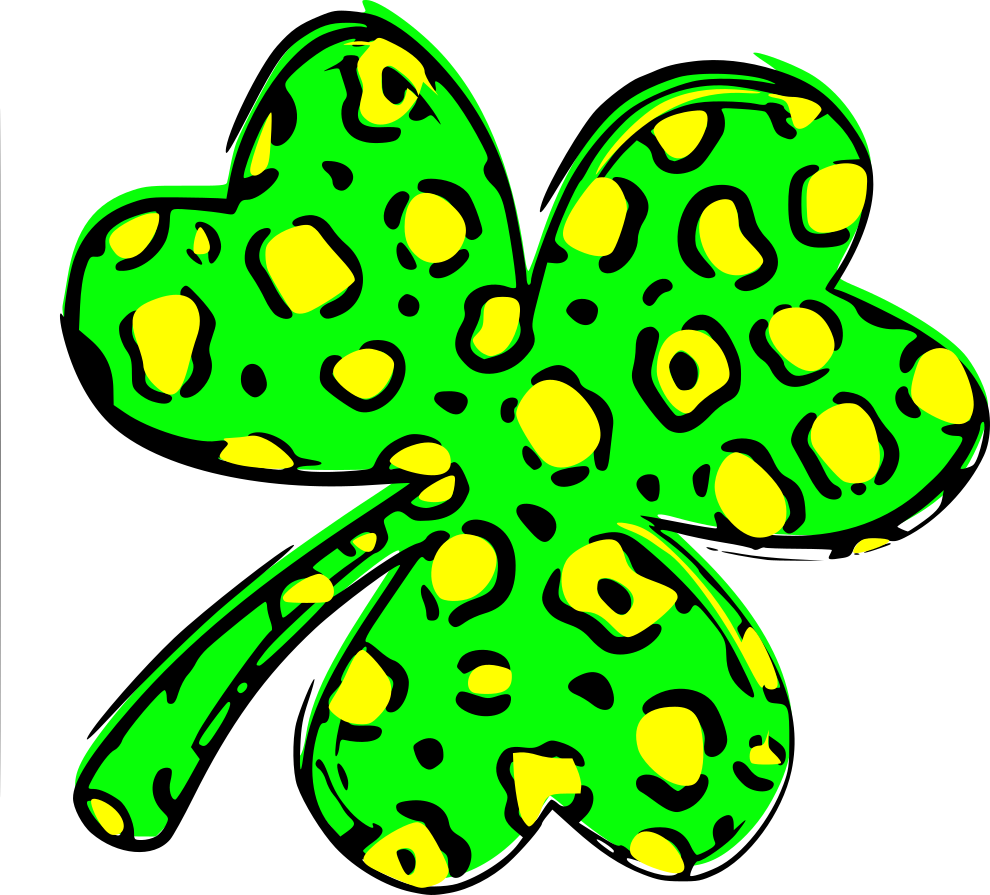 Leopard Shamrock Clipart (990x895), Png Download