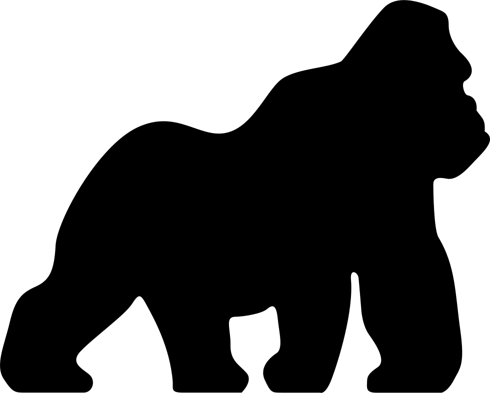 Silhouette At Getdrawings Com - Gorilla Icon Clipart (980x786), Png Download