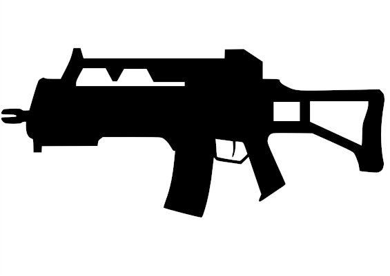 Assault Rifle Silhouette Vector Image - Weapon Clipart - Png Download (600x600), Png Download