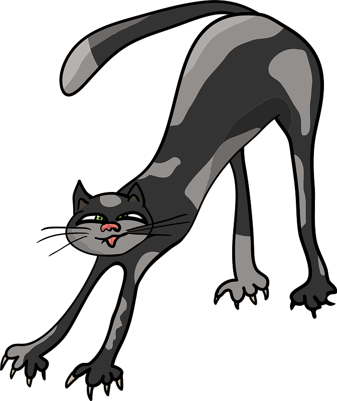 Funny Black Cat Clipart - Public Domain Free Clipart Cats - Png Download (672x800), Png Download