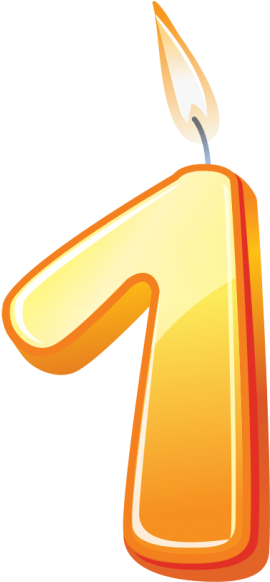 Birthday Candles Png - Number Birthday Candle Png Clipart (715x715), Png Download