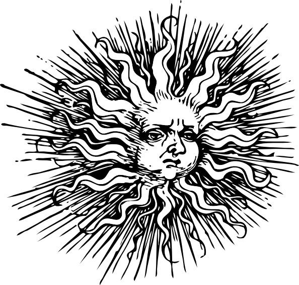 Free Sunshine Clip Art - Medieval Sun - Png Download (594x565), Png Download
