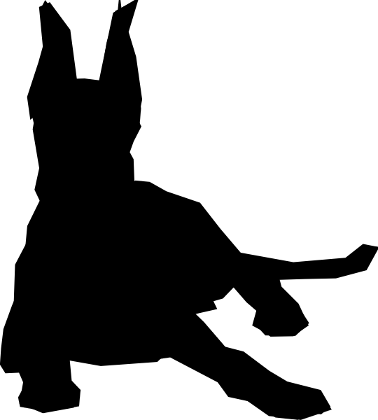 Dog Laying Down Silhouette Transparent Clipart (540x600), Png Download