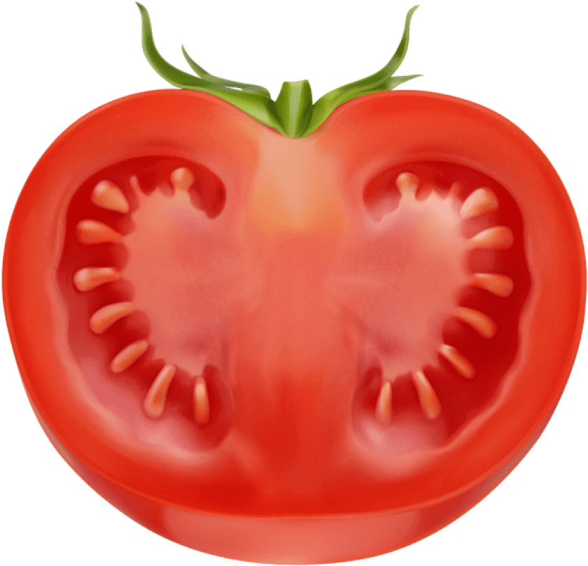 Tomato Clipart, Hd Png Download - Half Tomato Png Transparent Png (843x811), Png Download