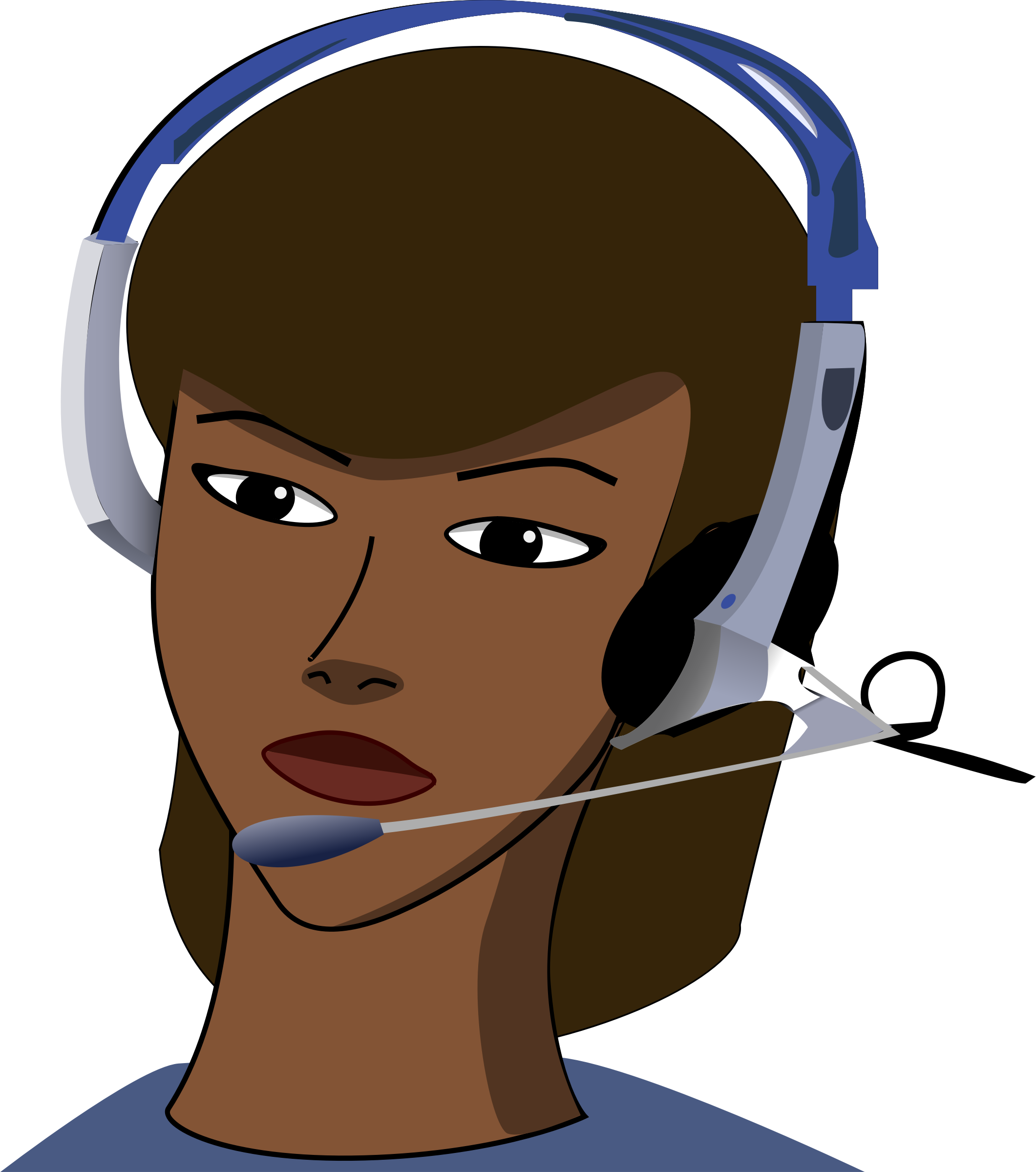 Clipart - Call- - Call Center Girl Clipart Png Transparent Png (2121x2400), Png Download