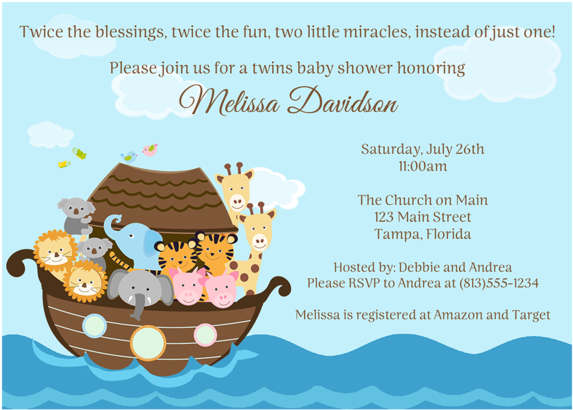 Boy Noahs Ark Baby Shower Clipart (600x600), Png Download