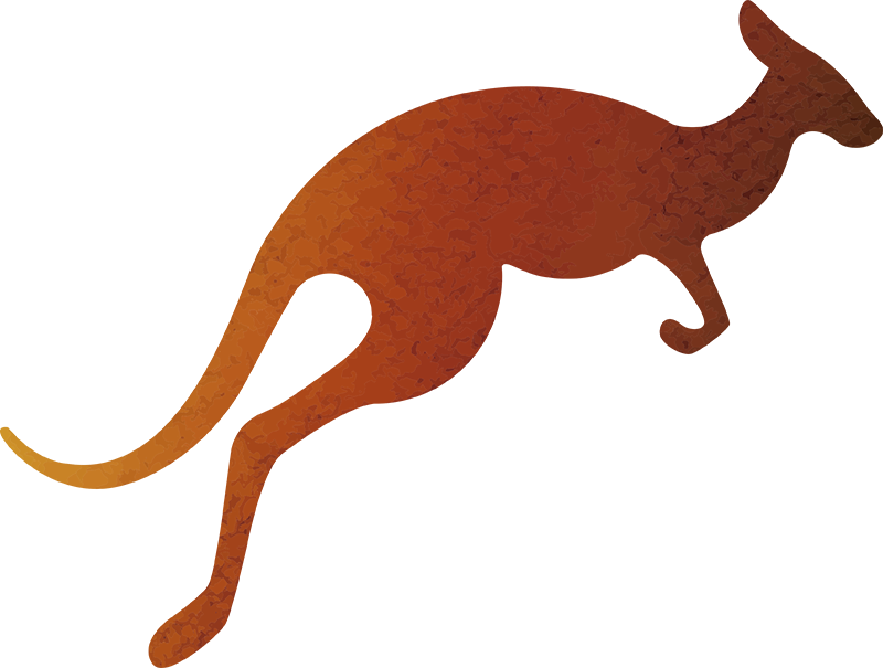 Watercolour Kangaroo Animal Wall Sticker - Watercolour Kangaroo Clipart (800x605), Png Download