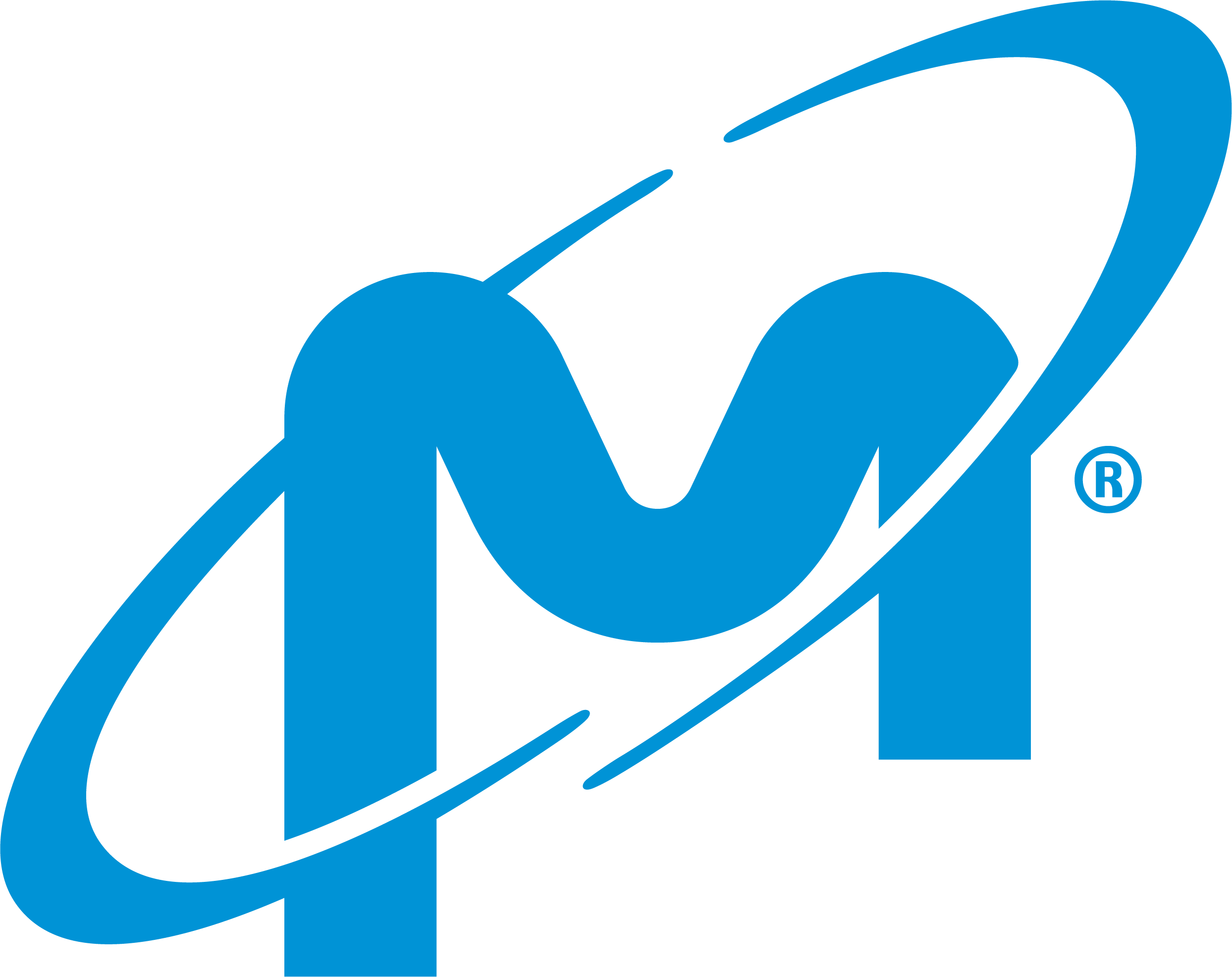Micron Blue M Encircled With Slanted Blue Line - Micron Technology Logo Clipart (2487x1972), Png Download