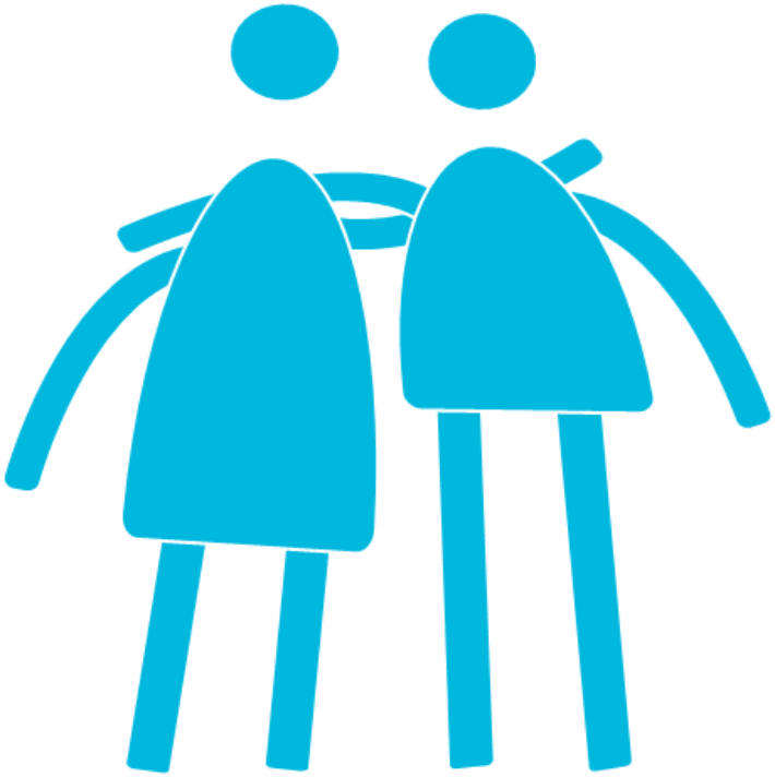 Two Characters With Arms Around Each Other - Carers Clipart - Png Download (710x712), Png Download