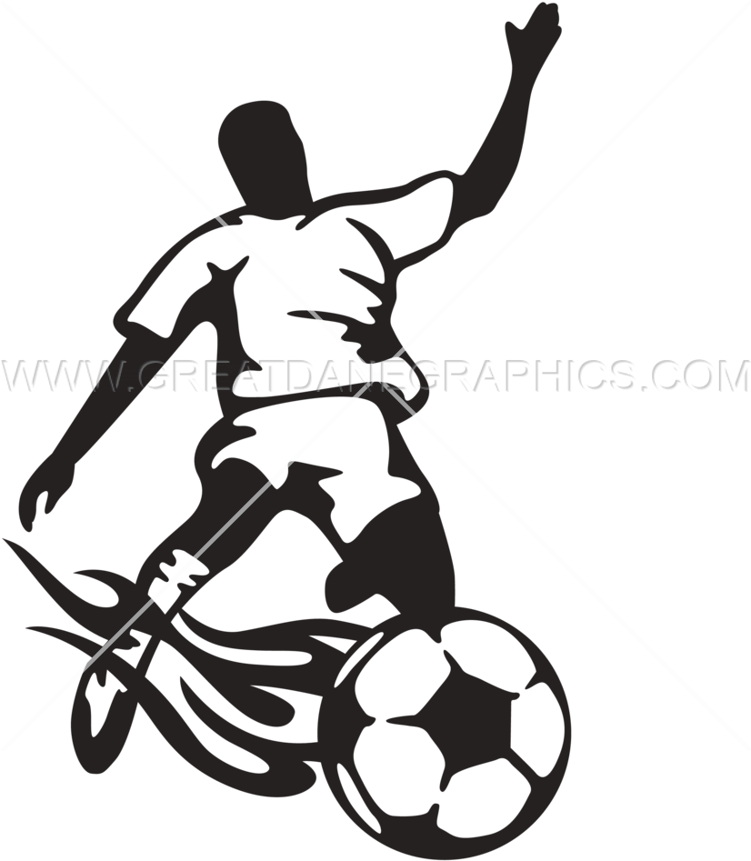 Kicking Football Clipart Png Black And White Download Transparent Png (825x1068), Png Download
