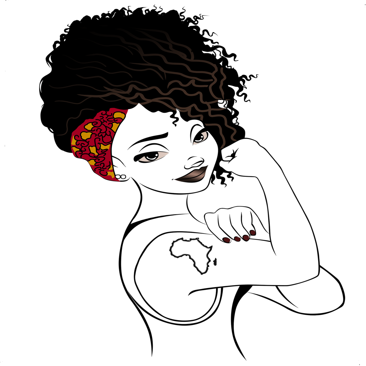 Transparent Woman Face Silhouette Png - Strong Black Girl Silhouette Clipart (1200x1200), Png Download