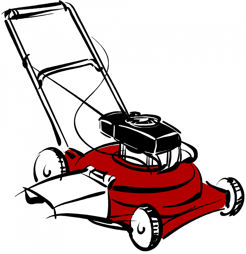 Cartoon Push Lawn Mower Clipart (800x825), Png Download