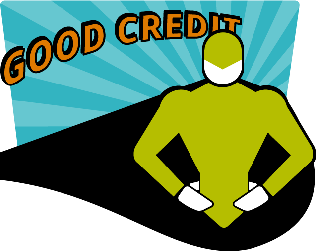 Superhero With The Title Reading Good Credit - Good Credit Man Clipart (637x505), Png Download