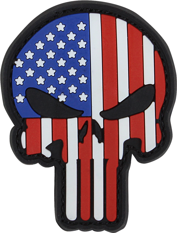 Pvc Punisher Patches - Flag Punisher Patch Clipart (1000x1000), Png Download