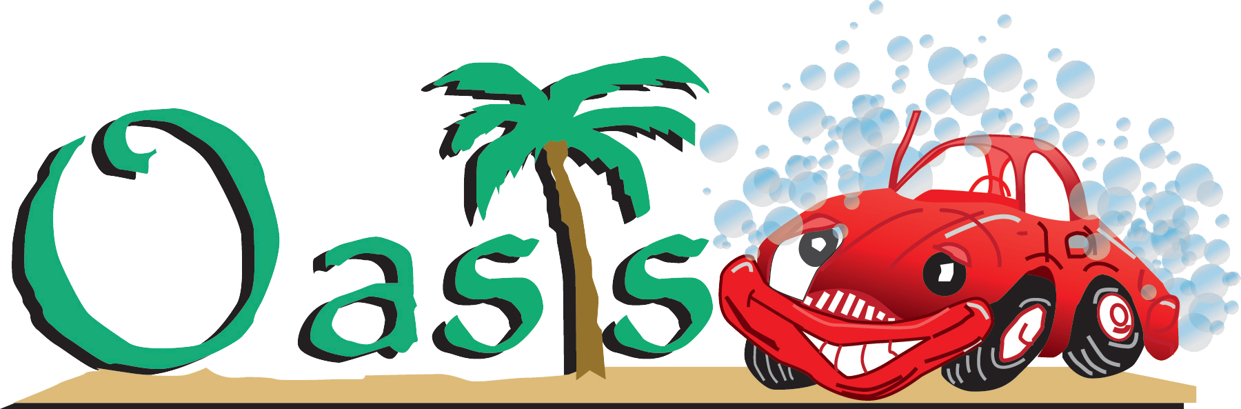 Oasis Auto Spa Car Wash - Illustration Clipart (1800x593), Png Download