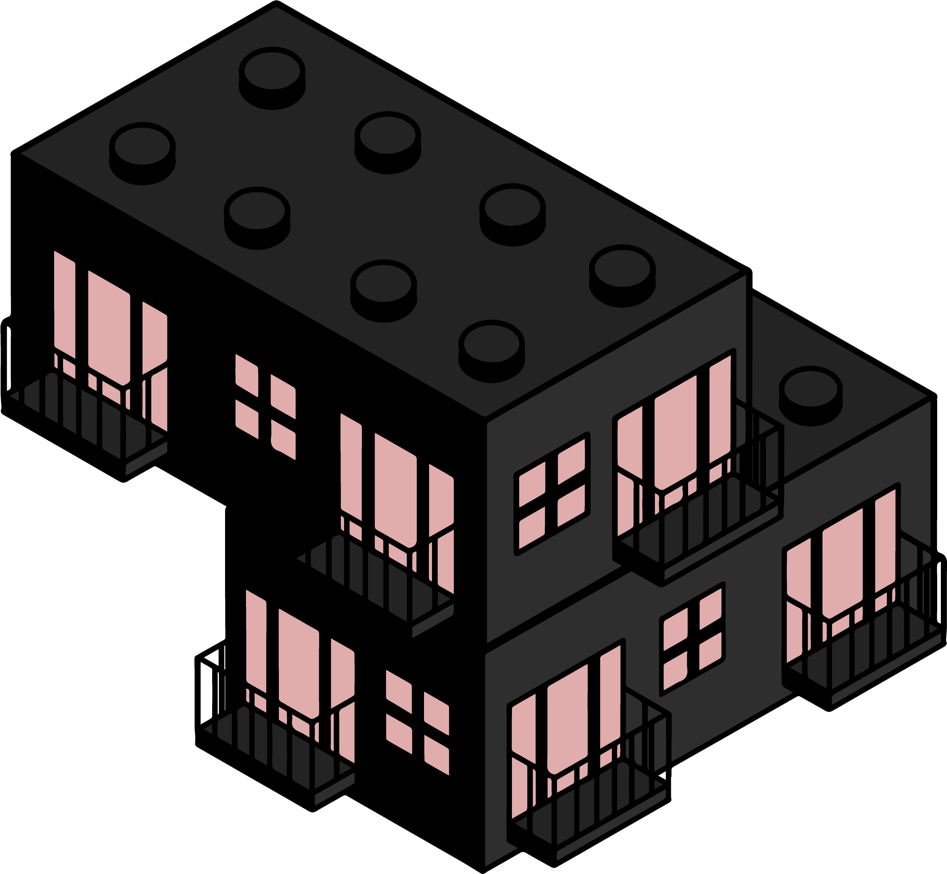 Ginkgo Whale Lofi Lego Graphic - Rubik's Cube Clipart (4167x4167), Png Download