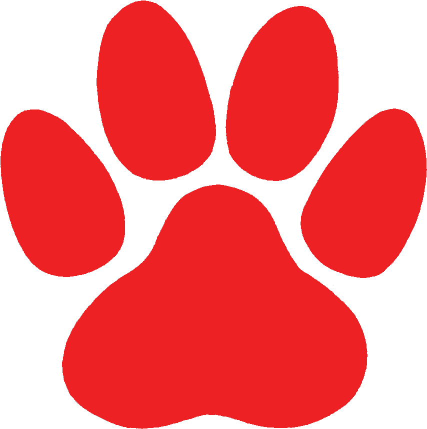 Red Paw With Transparent Background - Beechwood High School Logo Clipart (854x858), Png Download
