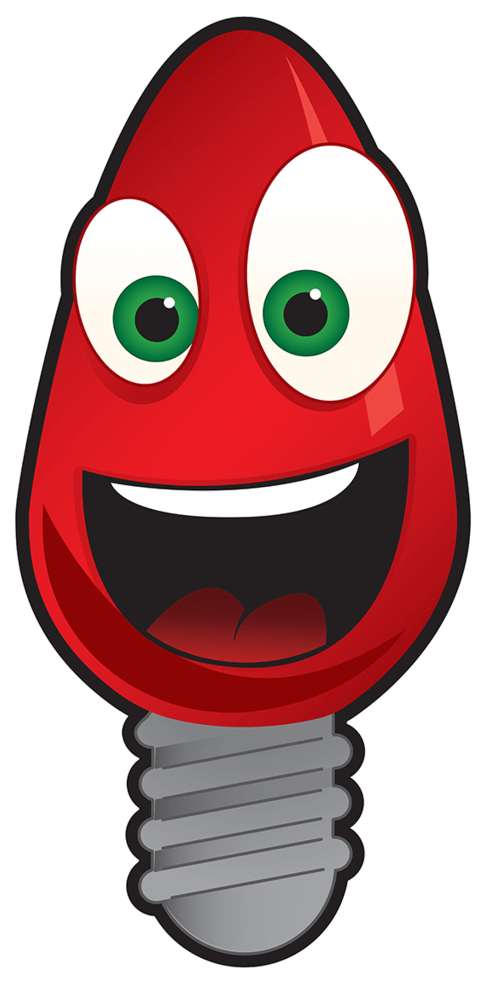 Singing Christmas Lights - Christmas Lights Red Cartoon Clipart (1024x1024), Png Download