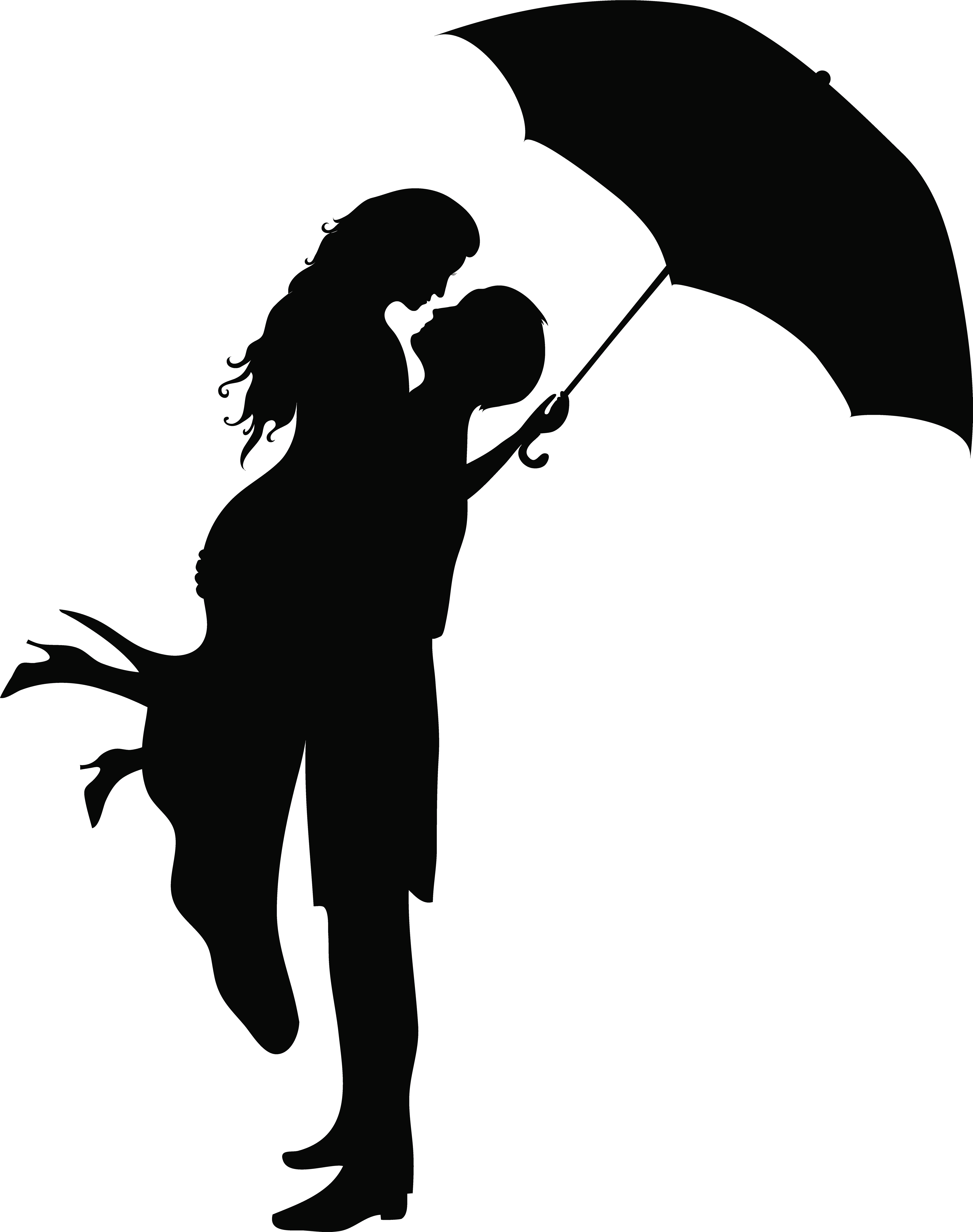 Romantic Couple Silhouettes Png Clip Art Image​ Transparent Png (6315x8000), Png Download