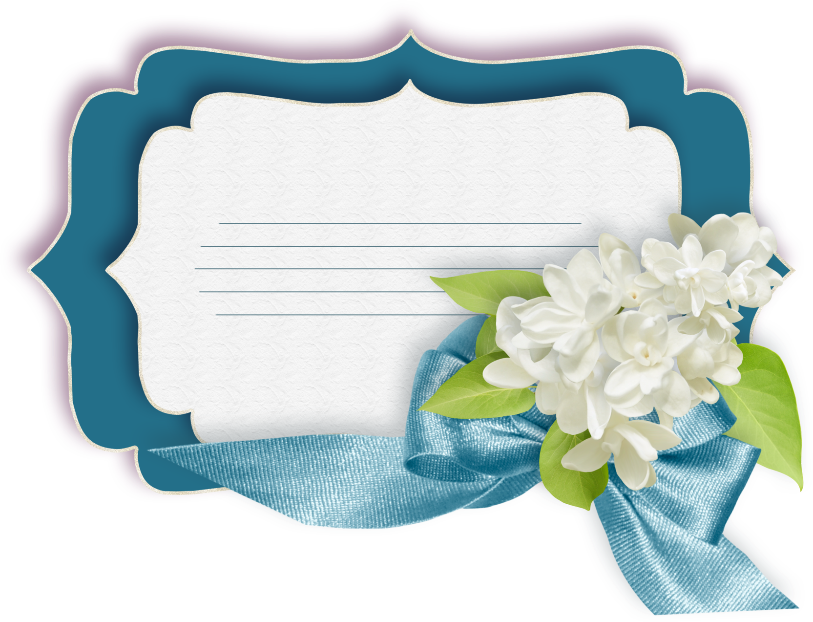 Etiqueta Azul Floral Clipart (1800x1440), Png Download