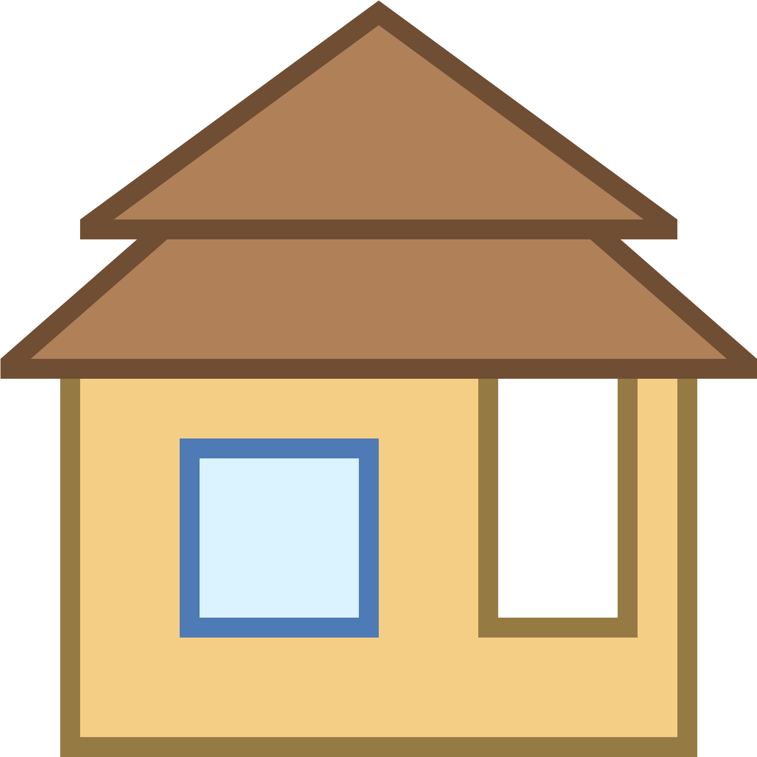 Cottage Clipart Brown House - Bungalow Icon Png Transparent Png (1600x1600), Png Download
