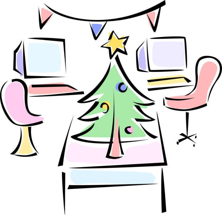 Vector Illustration Of Festive Season Office Party - Clip Art - Png Download (722x700), Png Download