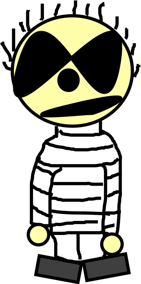 Person Prisoner Glasses - นักโทษ การ์ตูน Clipart (500x1000), Png Download