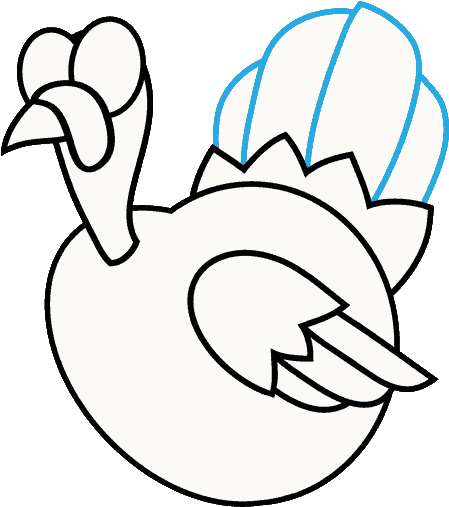 A Clipart And A Turkey In Fum 2 Draw Picture Freeuse - Easy Turkey Drawing - Png Download (680x680), Png Download