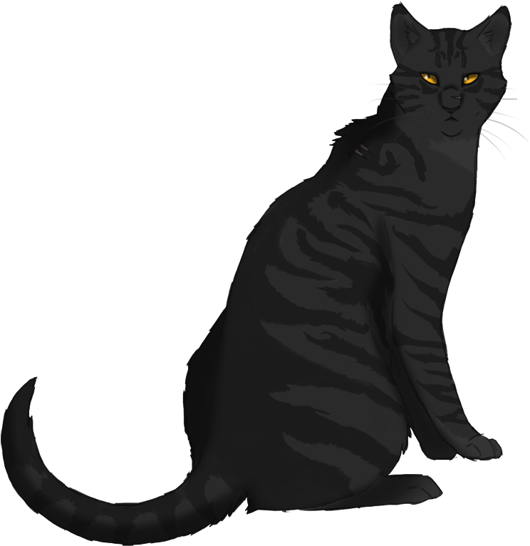 Cat And Dog Sitting Silouette Clipart Png Free Download - Warrior Cats Darkstripe Transparent Png (850x864), Png Download