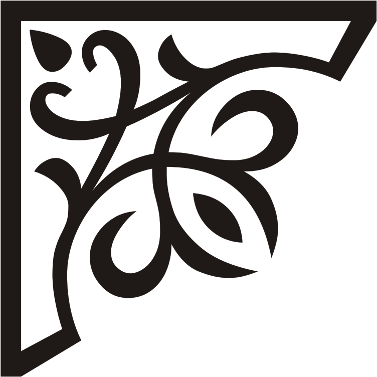 Corner Ornament Black Up Left - Corner Ornaments Vector Png Clipart (768x768), Png Download