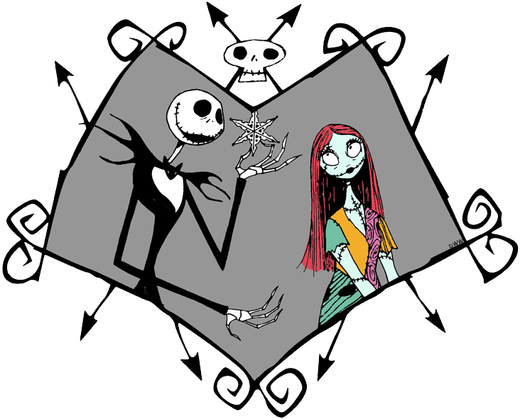 Nightmare Before Christmas Coloring Pages Mayor Of - Nightmare Before Christmas Jack And Sally Clipart (732x590), Png Download