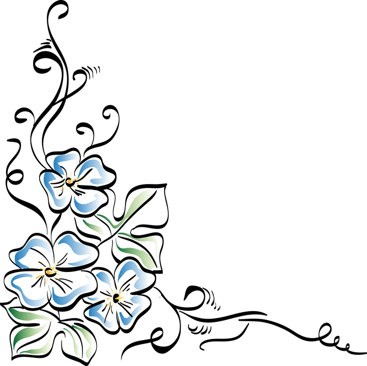 Border Flower Design Drawing Clipart (722x720), Png Download