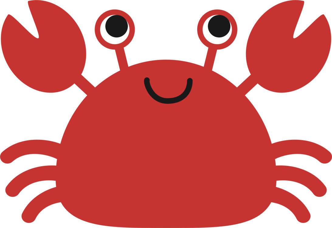 Artwork,smile,organism - Cute Cartoon Crab Png Clipart (1092x750), Png Download