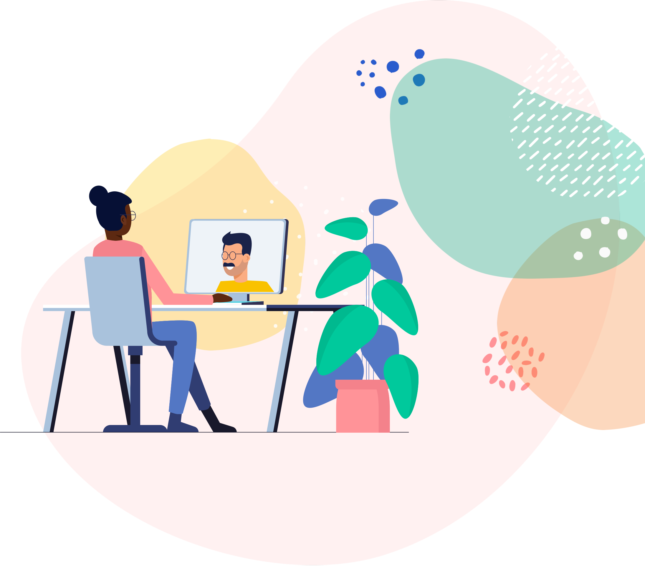 Video Counselling Session Cartoon Clipart (2190x1923), Png Download