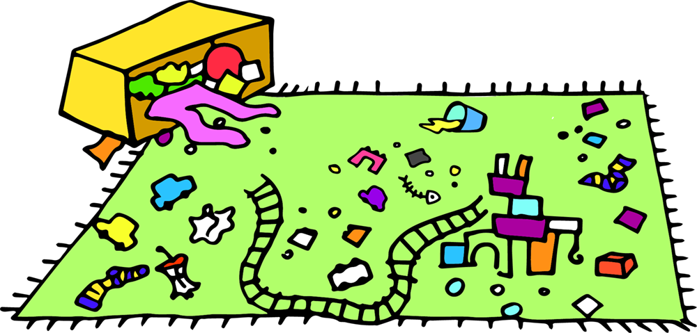 Messy Room - Clipart Cleaning Up Toys - Png Download (1000x479), Png Download