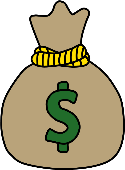 Money Bag - Cartoon Money Bag Png Clipart (816x1056), Png Download