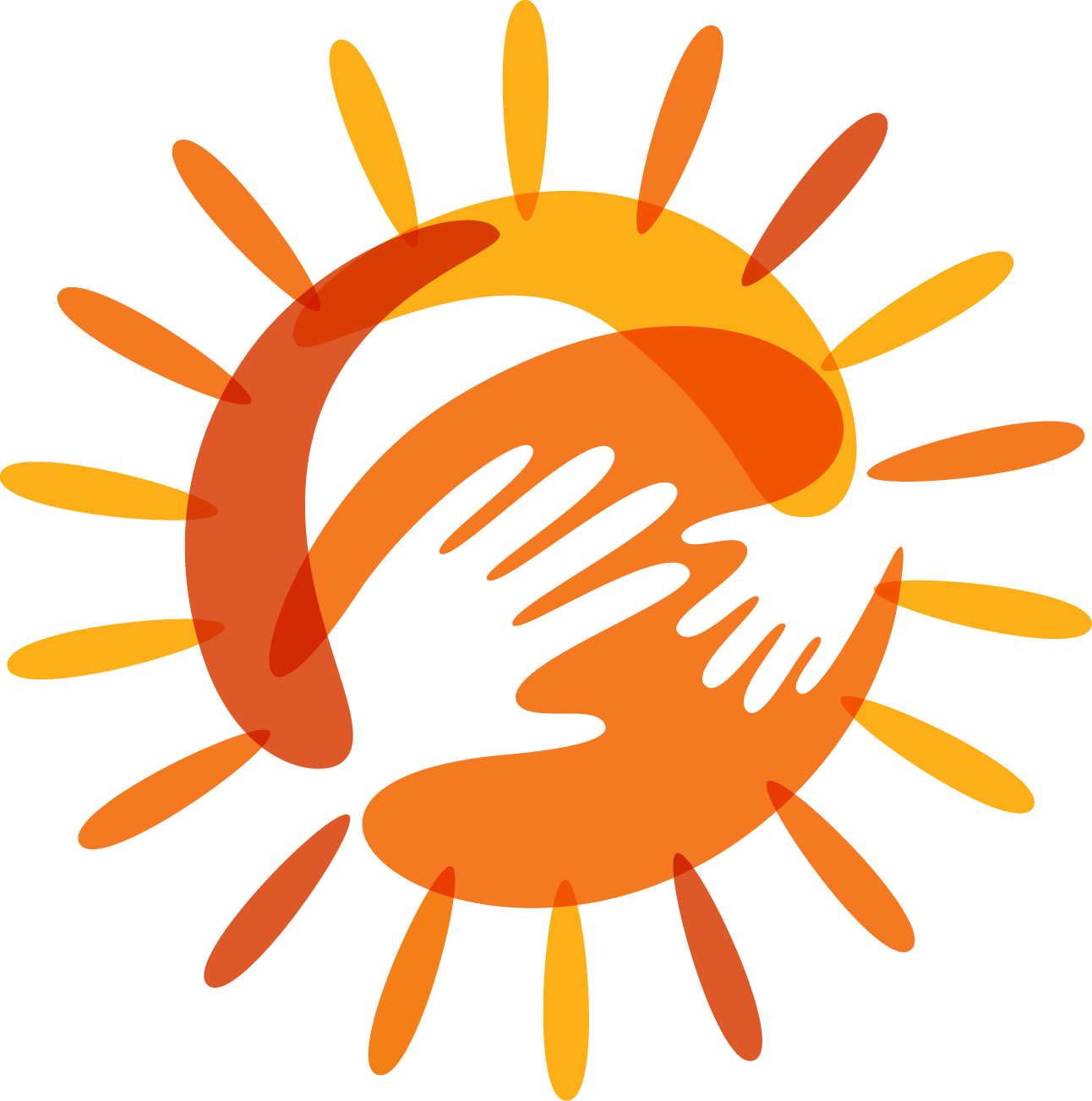 Logo With Hands And Sun Clipart (1292x1303), Png Download
