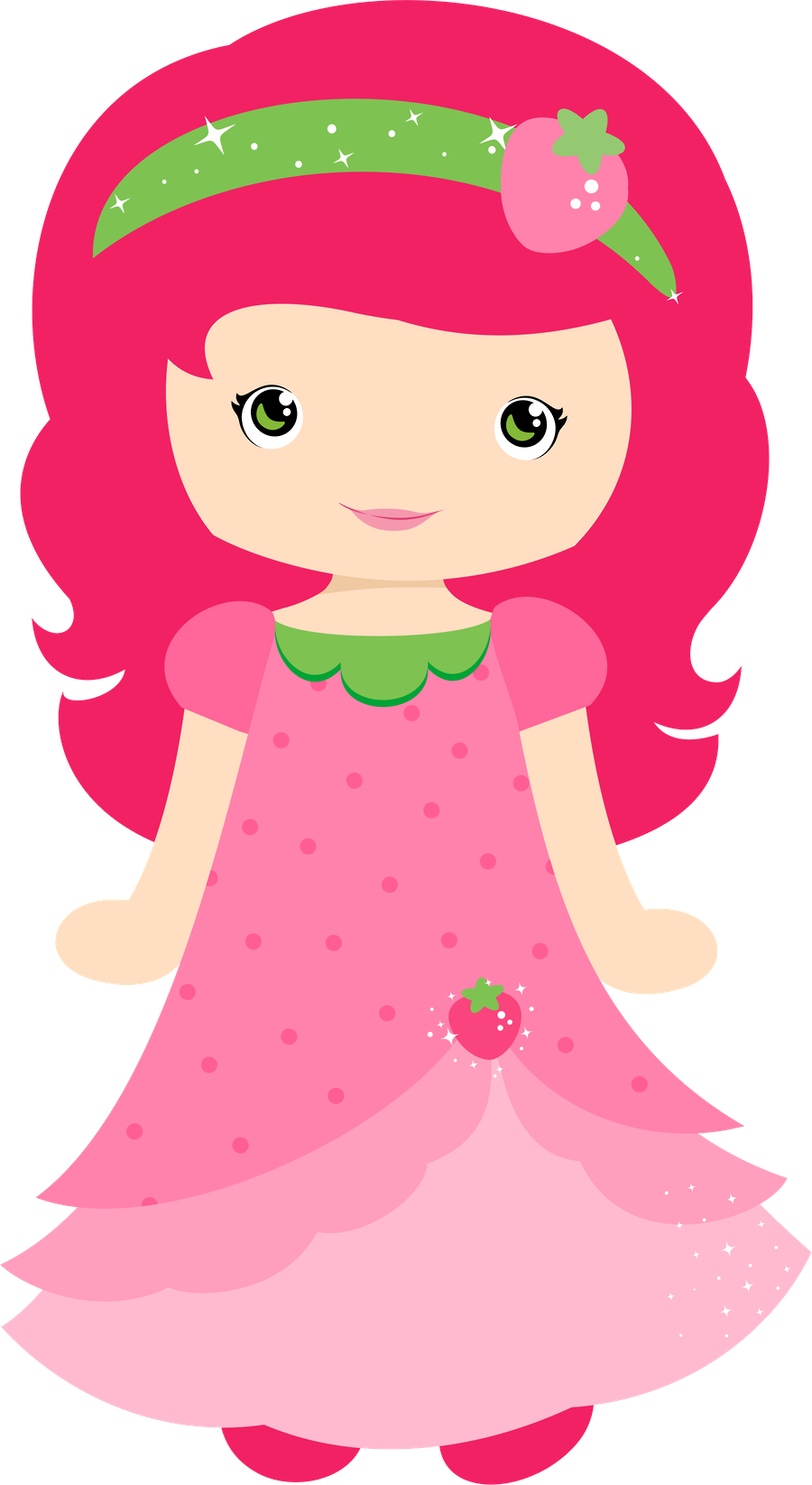 Turma Da Moranguinho Coloring Clip Art, Dolls And - Cute Girl Clipart - Png Download (900x1645), Png Download