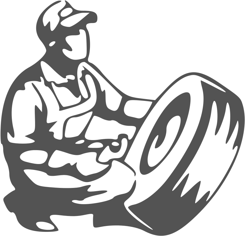 Download Mechanic Clipart Black And White Tire Guy Clipart Black And