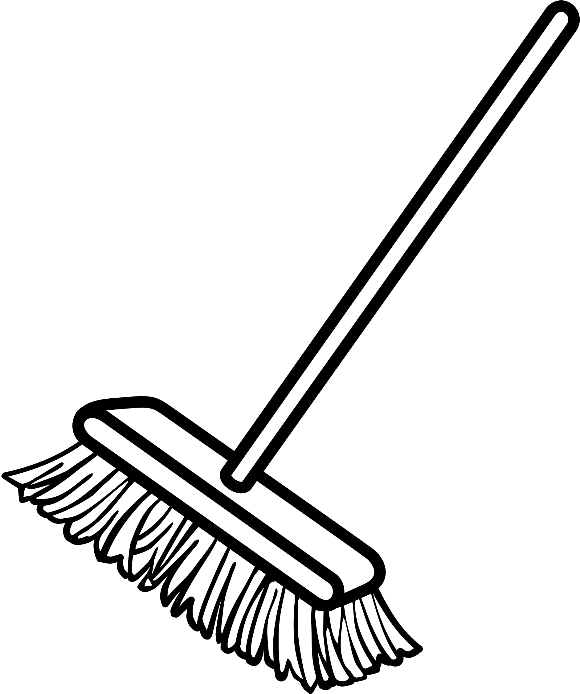 Broom Dustpan Clip Art - Broom Clipart Black And White - Png Download (2030x2400), Png Download