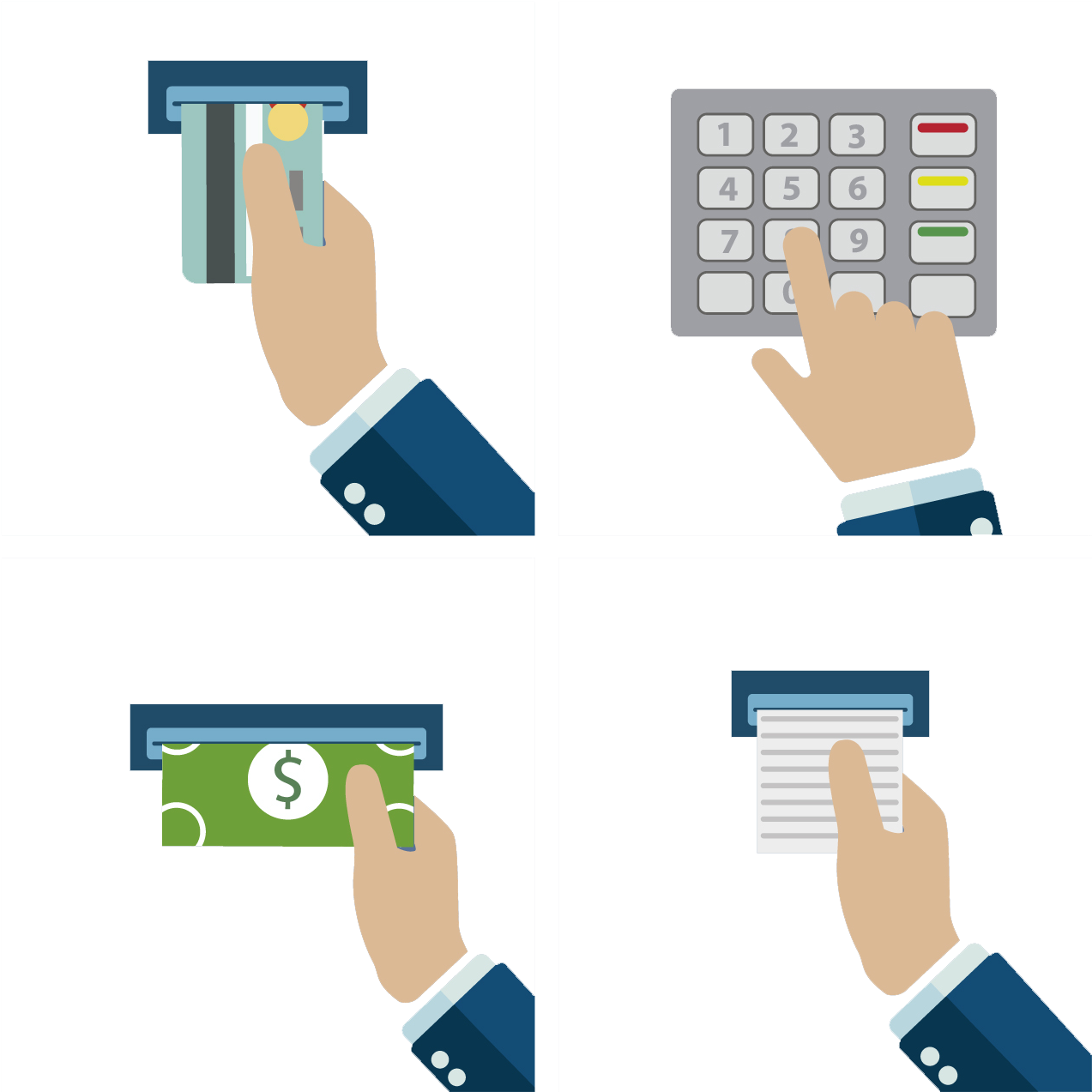 Transparent Withdrawal Clipart - Steps To Withdraw Cash From Atm - Png Download (1273x1273), Png Download