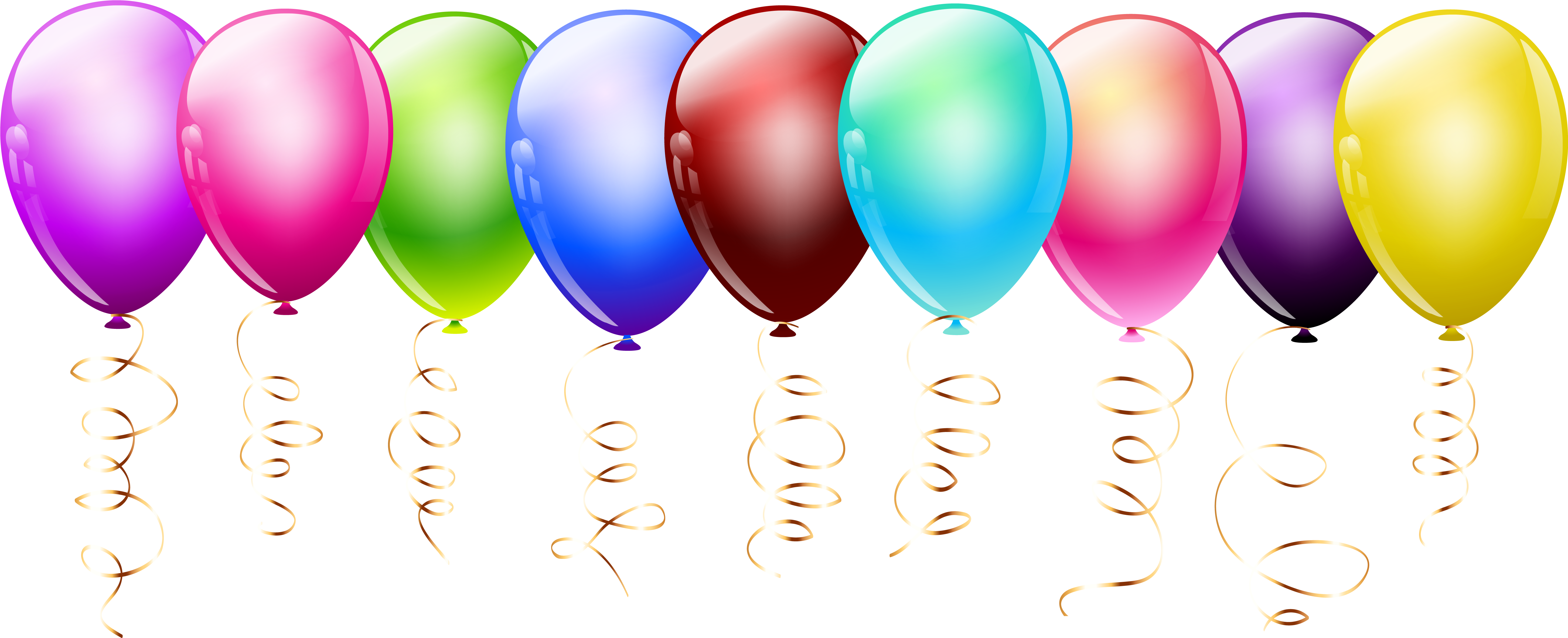 Balloon Clip Art - Balloons Clipart Png Transparent (6001x2440), Png Download