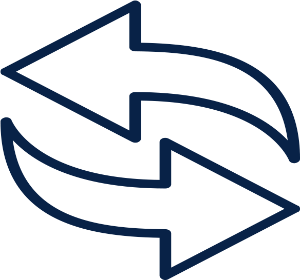 Outline Of Transfer Arrows That Point In Opposite Directions Clipart (600x600), Png Download